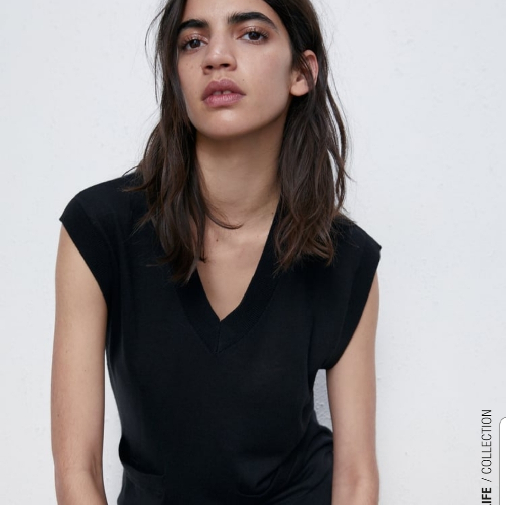 ZARA Pocket Knit Sweater Vest - Picture 4 of 6